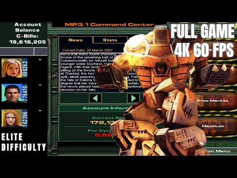 Mech Warrior 4 Mercenaries (Mektek) [4K 60FPS RTX 4090] Elite Difficulty - No Commentary