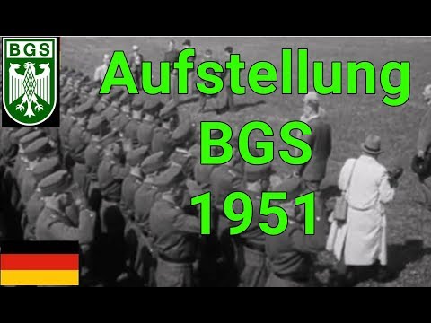 1951 Aufstellung des Bundesgrenzschutz (BGS) Parade mit Dr. Lehr Kar98k