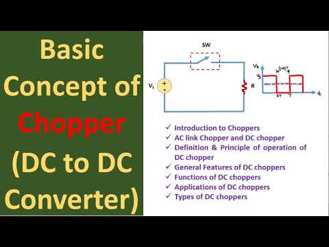 Lecture 1: Basic Concept of DC Choppers(DC to DC Converters) : Principle of Operation & Applications
