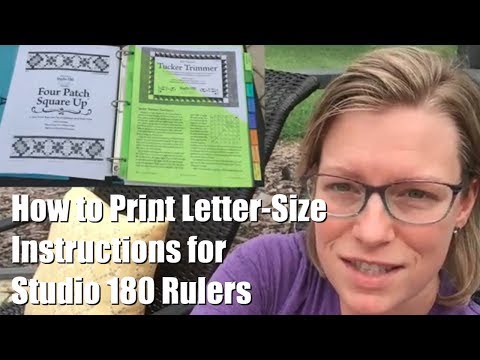 How to Print Letter Size Instructions for Studio 180 Deb Tucker Rulers