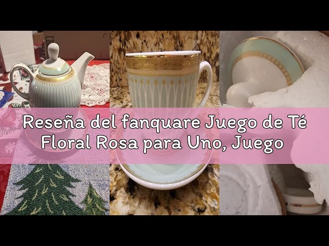 Vídeo relacionado con fanquare Juego de Té para Uno con Borde Dorado, Juego de Tetera Verde para Adultos, Taza de Café y Plato de Cerámica, Clásico a Rayas