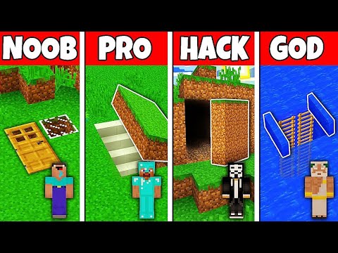 Quick Game - Minecraft Battle: NOOB vs PRO vs HACKER vs GOD SECRET UNDERGROUND HOUSE BUILD CHALLENGE in Quick