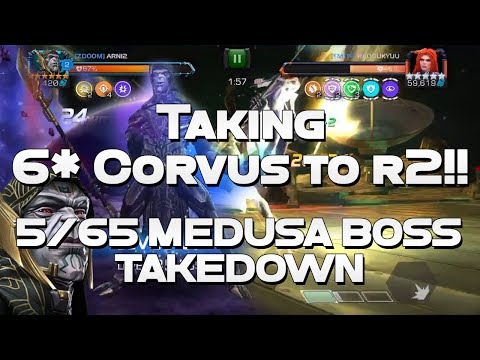 6* Corvus To Rank 2 & 5/65 Medusa Boss Takedown - Marvel Contest Of Champions