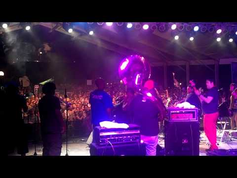 Stooges Brass Band, Pedrito Martinez Group, and John Medeski all on one stage at Bonnaroo 2012