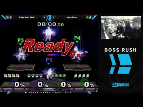 Boss Rush: Shroomed Doubles Winners Semis - Tank/John Wick (Blue) vs 24oz/Toro (Green)