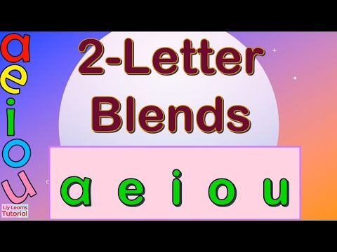 2-Letter Blends | CV Words with Short Vowels A E I O U | 2 Letter Blends | Learn to Read | a e i o u