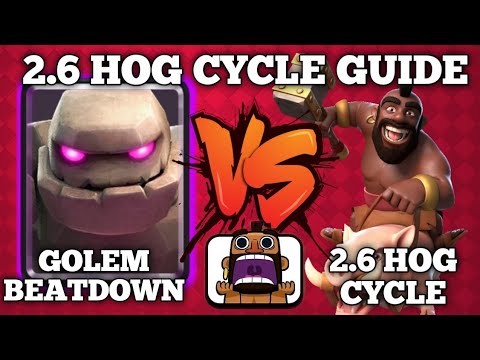 2.6 Hog Cycle Guide - 2.6 hog cycle Vs Golem Beatdown - How to win against golem deck with Hog cycle