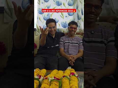 AIR-3 in JEE ADVANCED 2025😎🔥 #jeewallah #shorts #pw #physicswallah