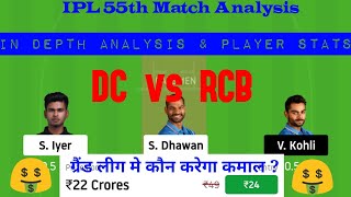 DC vs RCB Dream11 Team Prediction | DC vs RCB Today Dream11 Team | IPL 55th Match Prediction