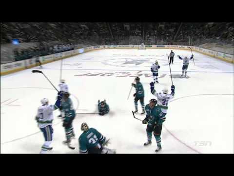 Canucks Vs Sharks Jason Garrison 1-0 Goal 10/03/13 [HD]