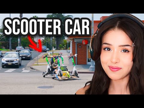 Pokimane Reacts To Michael Reeves Building A Scooter Car