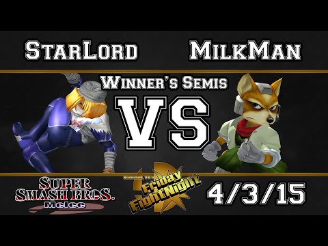 Friday Fightnight! - Starlord (Sheik, Jigglypuff) Vs Milkman (Fox) - SSBM Winners Semis - Melee