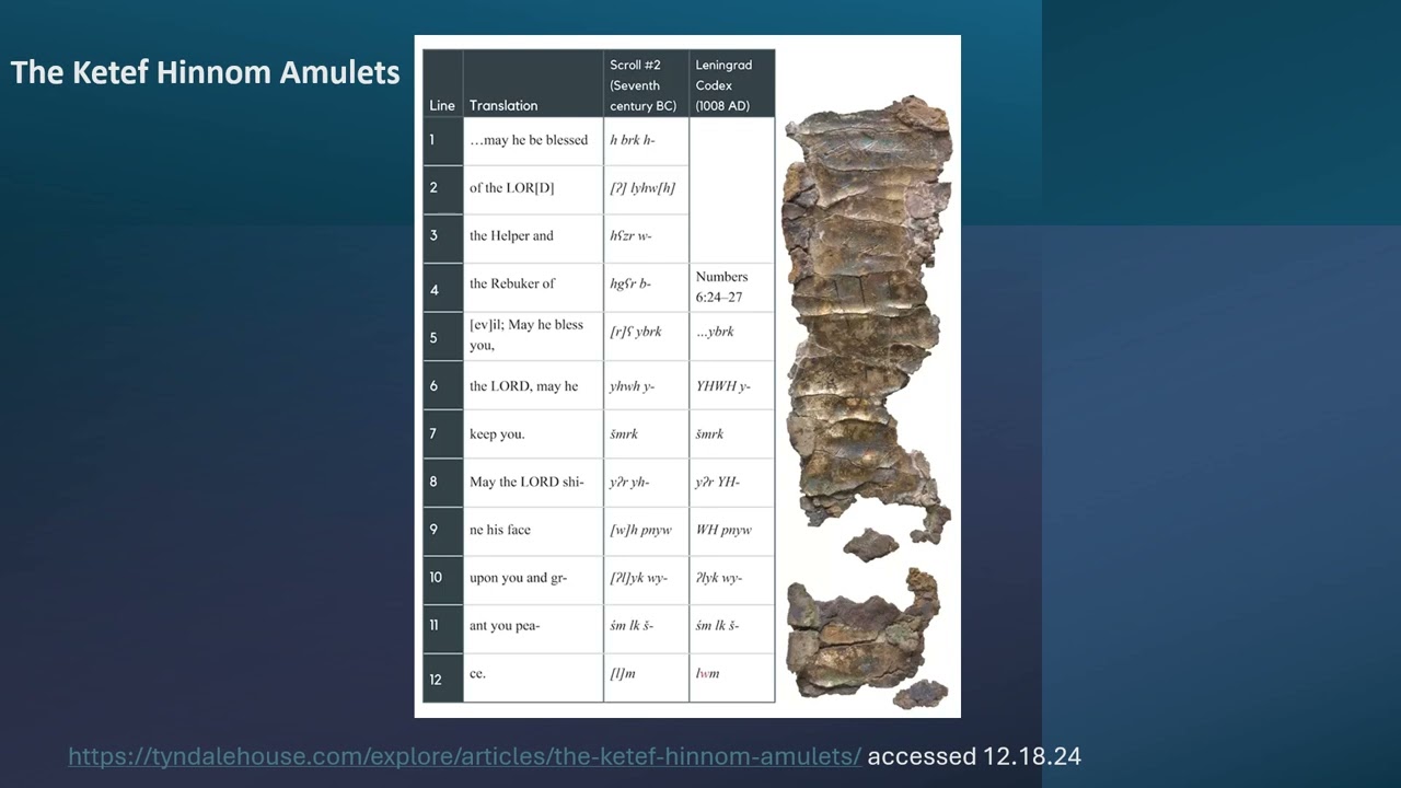 The Frankfurt Silver Inscription, The Ketef Hinnom Amulets, and Biblical Manuscripts, Revelation 4-5
