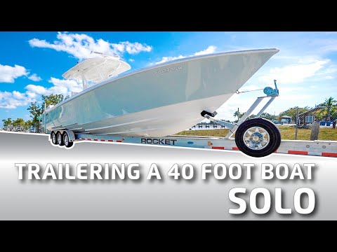 Putting a 40 FOOT BOAT on a trailer SOLO! - Boat trailering & Boating for Beginners.