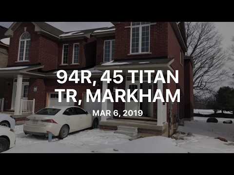(SOLD) Lot 94R, 45 Titan Tr, Markham - Brand New Link Home