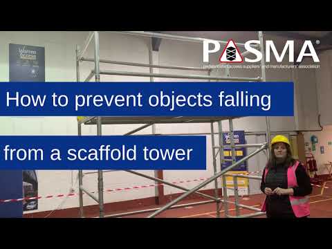 How to prevent objects falling from a scaffold tower