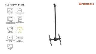 Telescopic Full-motion TV Ceiling Mount | PLB-CE944-01L | Brateck