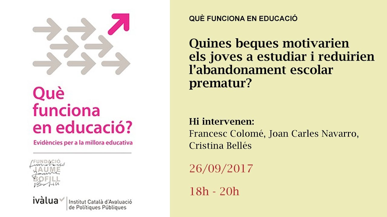 Quines beques motivarien els joves a estudiar i reduirien l’abandonament escolar prematur?