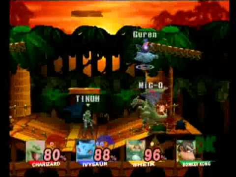 Project M: Charizard (me) vs Ivysaur vs Shiek/Zelda vs DK (K2)