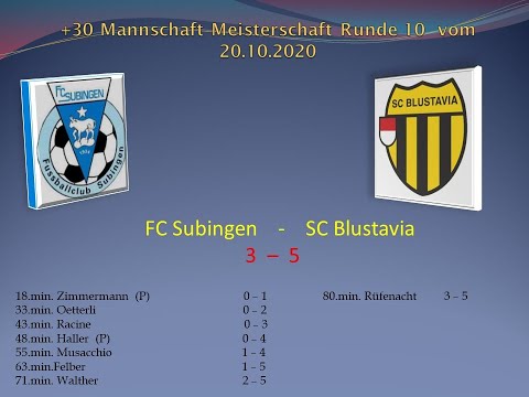 +30 Meisterschaft FC Subingen - SC Blustavia