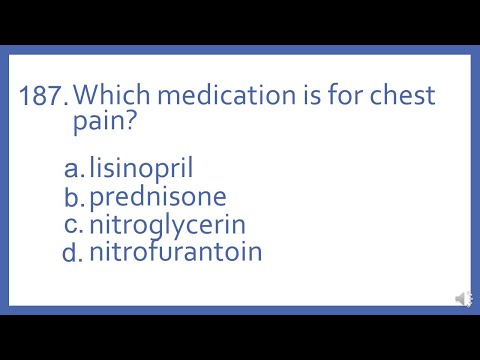 Top 200 Drugs Practice Test Question - Which medication is for chest pain?