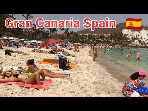 Playa Anfi Del Mar Beach Walk Spain 🇪🇸 Gran Canaria Beach ⛱️ स्पेन 