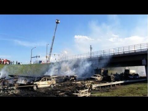 Colorado Highway Fiery vehicle Pile up Update multiple deaths burned alive Driver of semi arrested Video
