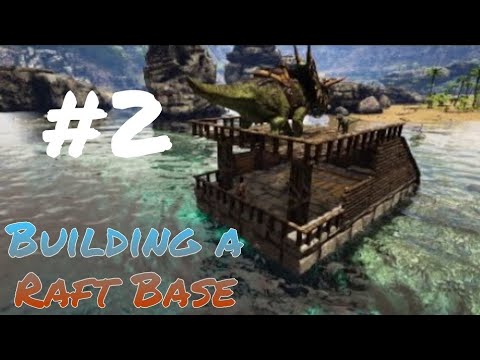 Taming a Trike and building a raft base in Ark...