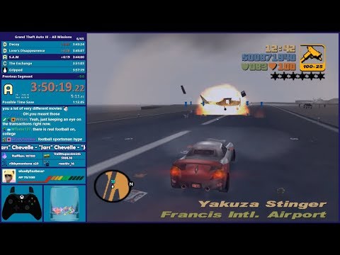 GTA III All Missions Speedrun - Hugo_One Twitch Stream - 8/30/2019