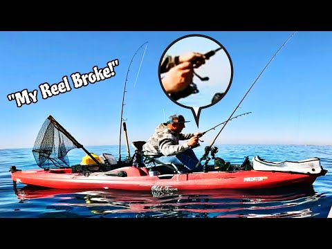 GIANT SNAPPER Snapped His Reel Handle Off! | Offshore to Inshore - Navarre Beach Kayak Fishing