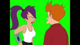 Leela "you don't know anyone, all you do is watch TV" Futurama green screen