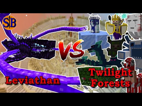 Sathariel Battle - New Leviathan vs Twilight Forest Bosses |  Minecraft Mob Battle