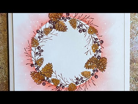 Fir Cone Wreath Card by Jo Rice #laviniastamps