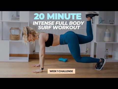 SURF FITNESS 30 DAY CHALLENGE. 20 MIN FULL BODY HIIT.Surf specific home workout |Tehillah McGuinness