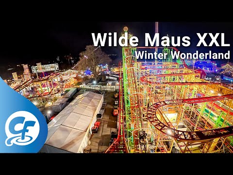 Wilde Maus XXL at night front seat on-ride 4K POV Hyde Park Winter Wonderland Wild Mouse