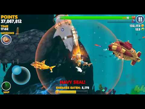 How to farm with Megalodon Hungry Shark 64,764 Gold/game. Megalodon Monday Event top 1% High Score.