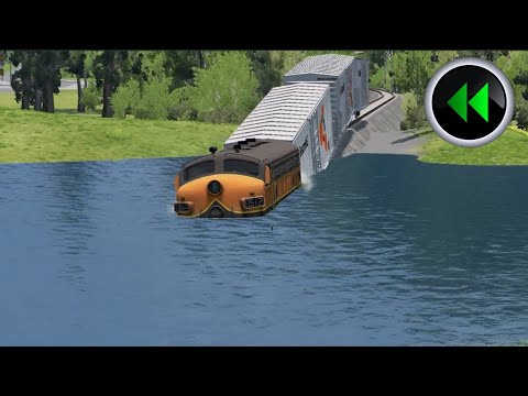 Reverse Trains vs Deep Water - BeamNG Drive