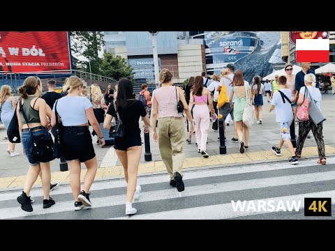 Scenic view in Streets of Downtown Warsaw, Poland. 4k City Walk - Chapter 9