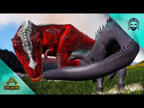 Taming an Amargasaurus with an Alpha Rex! - ARK Lost Island [DLC E20]