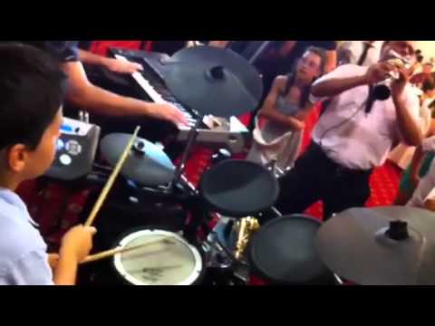 7 year old playing drums with Fazli in Skopje, Macedonia
