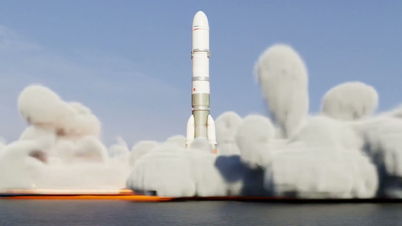 Rocket Launch Animation 3D Model