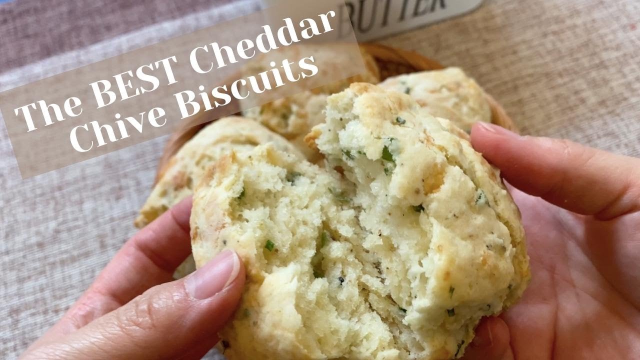 Easy Cheddar Chive Biscuits | 5 Minute Prep | No Stand Mixer