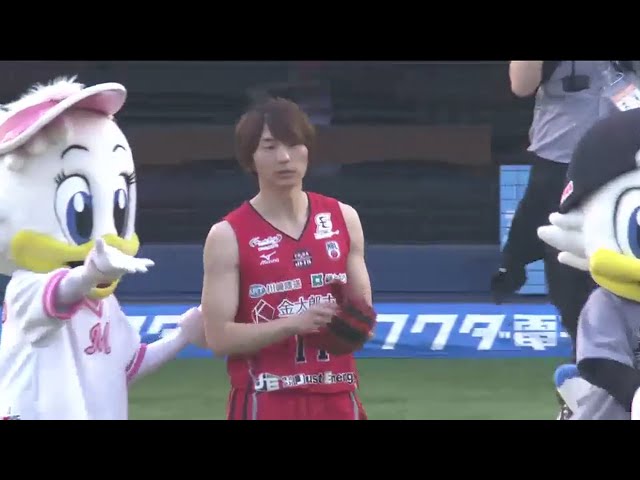 【始球式】千葉ジェッツ・西村文男選手がQVCマリンに登場!! 2016/6/9 M-T