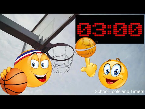 3 Minute 🏀 Basketball 🏀 Countdown Timer - Buzzer Beater Sound and Crowd Cheers!