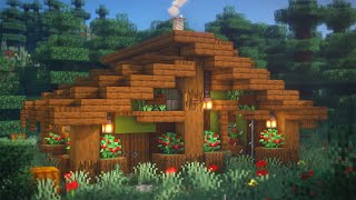 Minecraft: How to Build a Taiga Cabin | Wooden House Simple Survival Tutorial