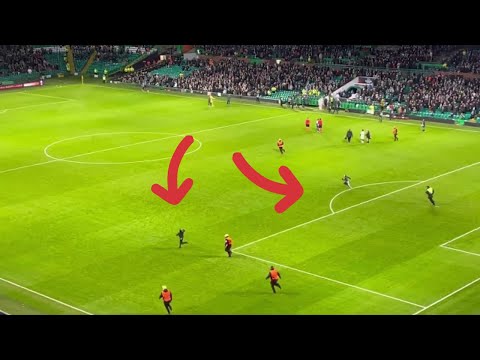 CELTIC V REAL BETIS PITCH INVASION AT HALF TIME