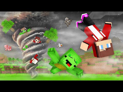 How Mikey Family and JJ Family Survive The TORNADO in Minecraft (Maizen)