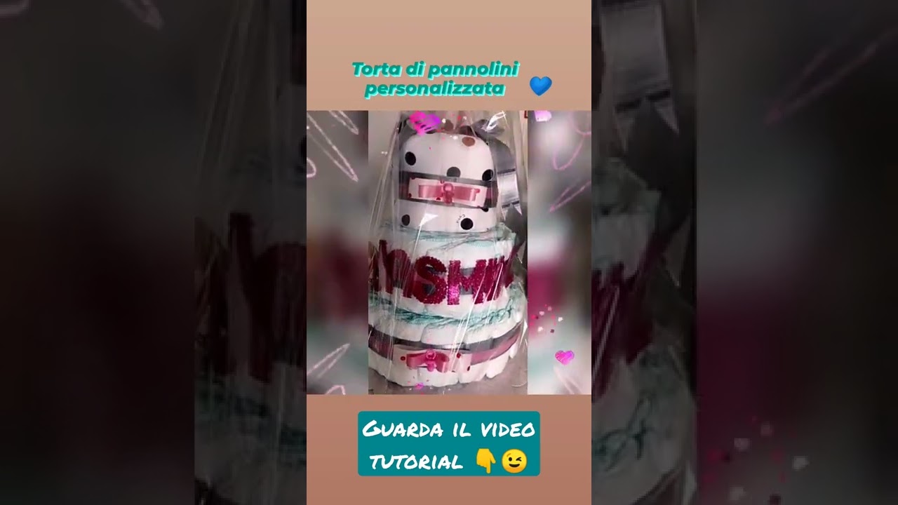 Torta di pannolini personalizzata 💙 Personalizzed Diapper cake DIY CRAFTS / fai da te