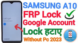 Samsung A10/A10s || FRP Bypass || Android 9.0 || Without Pc || Google Account Unlock || Trick 2023.