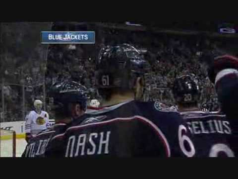 Rick Nash impossible angle goal vs Blackhawks